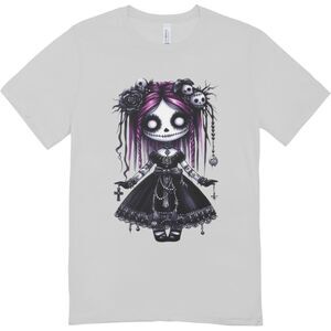 New custom goth doll halloween t-shirt | hanes softstyle unisex XL
